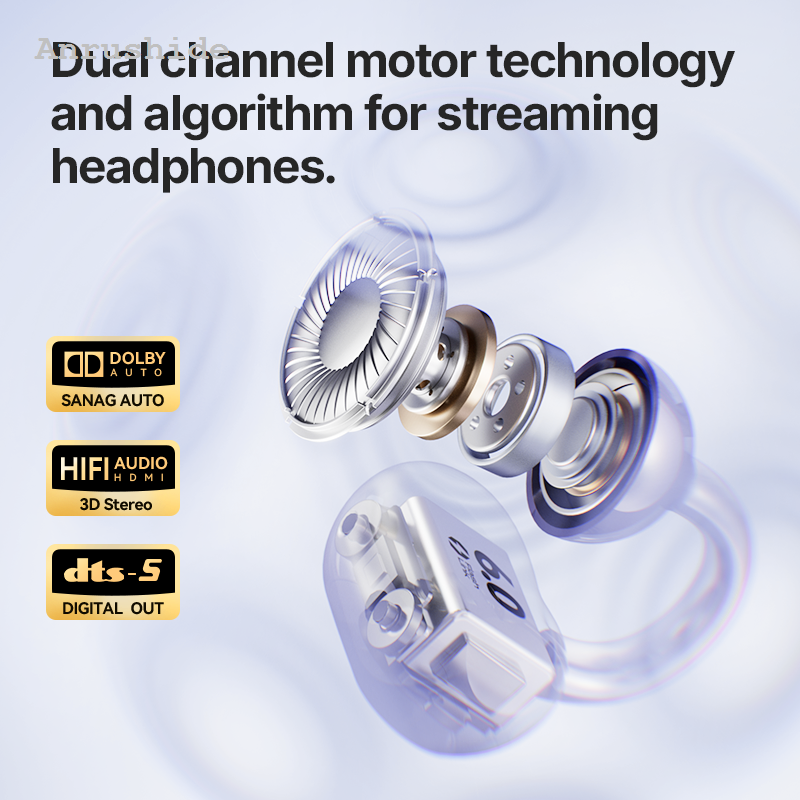 Anrushide Sanag S6S Pro Free Clip Open Ear Earphone Ear Clip OWS Sport Wireless Fashion Headset 3D Stereo Sound Bluetooth Earbuds TWS Headphones