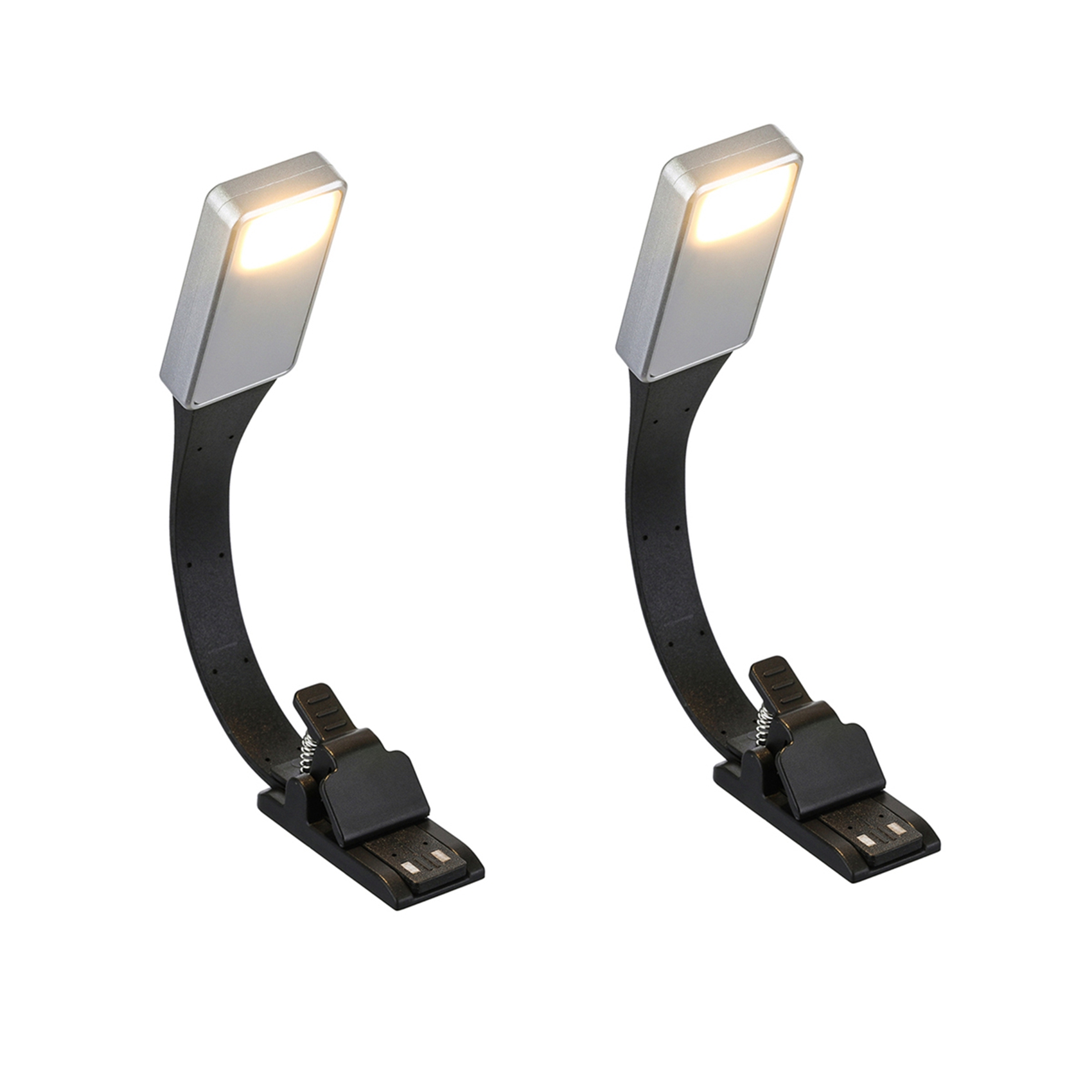JAERBEE 2X Rechargeable E-Book LED Light for Paper New USB Reading Lamp Book Light Lamp Clip for Travel Bedroom Reader