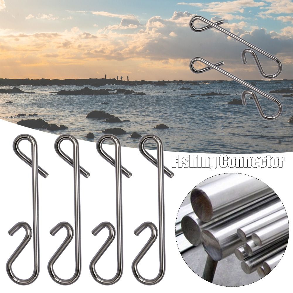 100pcs High Quality Line tackle Durable Stainless Steel Fast lock Connector Fishing Hanging Snap Barrel Swivel