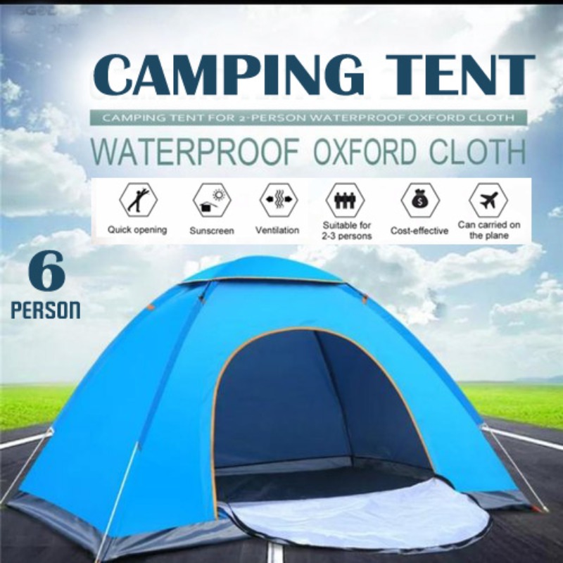 Camping Tent Trekking Tent Playing Tent Mosquito Tent Portable Waterproof 6 Persons