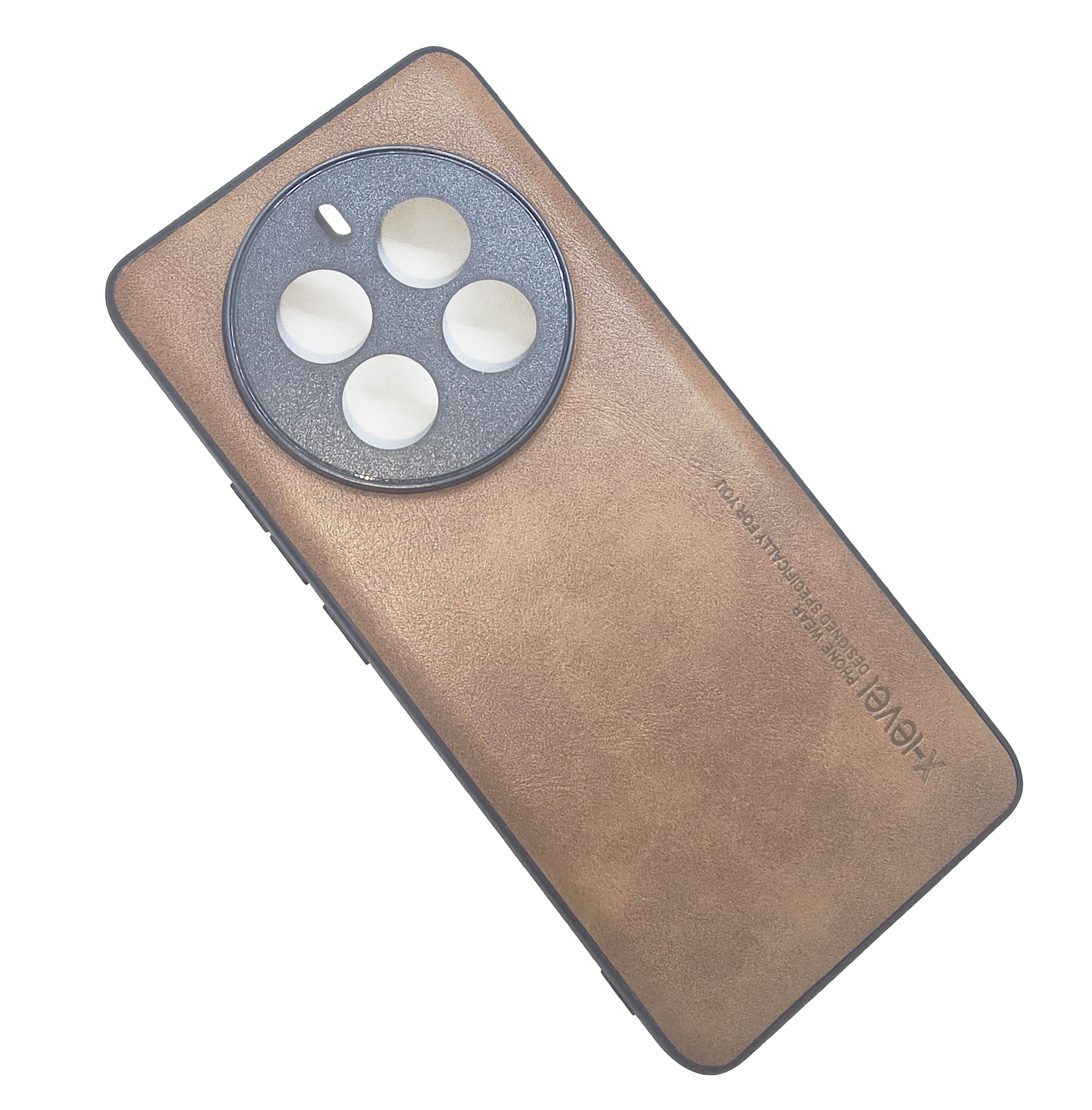 X-Level Leather Case for Realme 12 Pro Plus + 5G - Thin Slim Premium PU Soft TPU Bumper Phone Back Cover - Brown