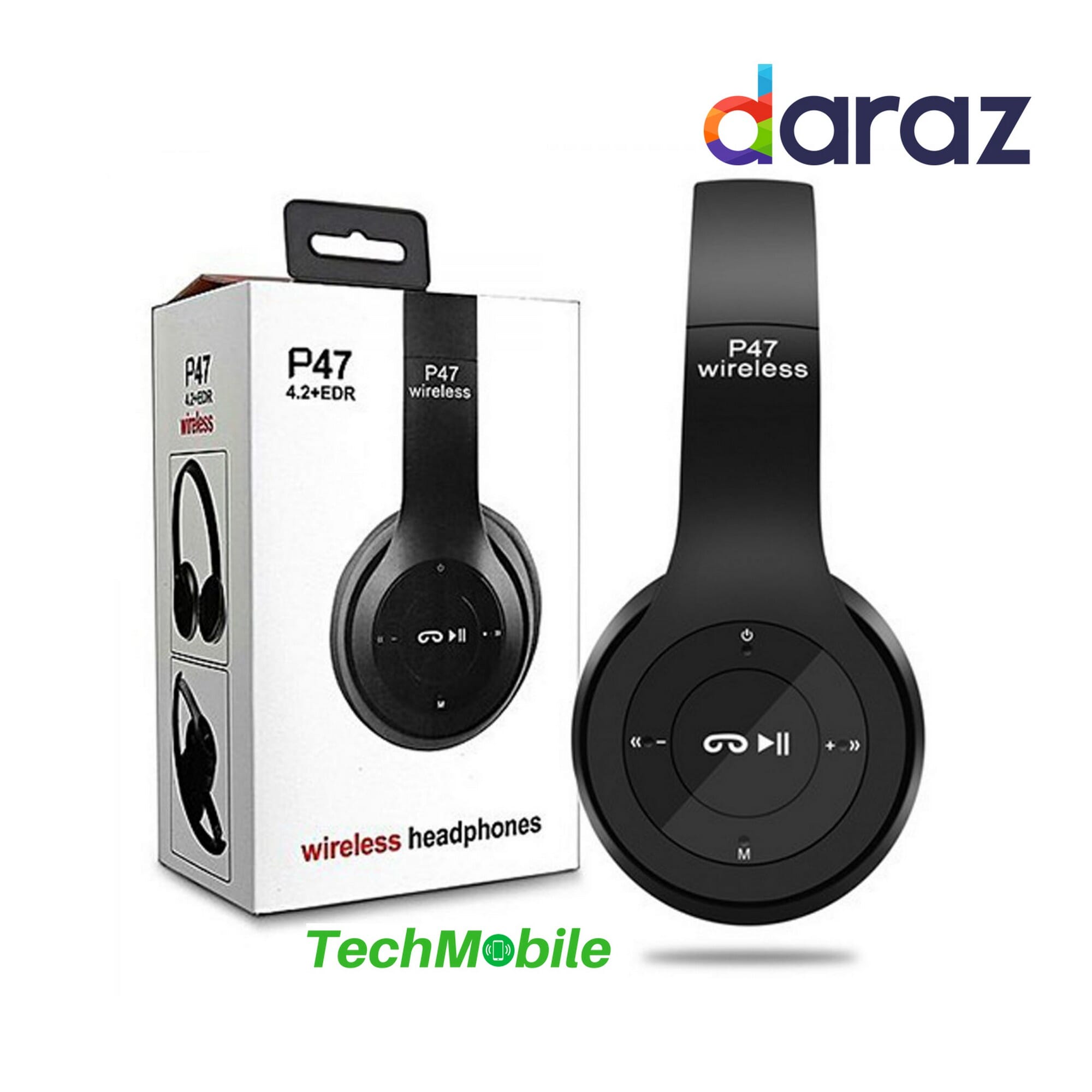 P47 Wireless Bluetooth Foldable Headphones (Fm/Wireless/Tf Card Model)