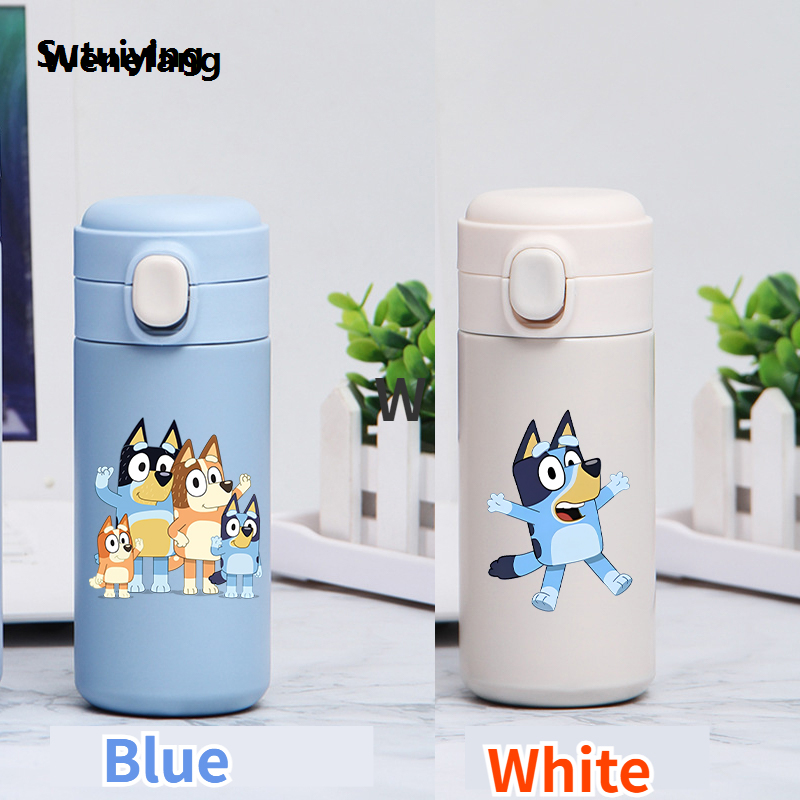 Wenefang Sutuiying 320ml Cartoon Animation Bluey Portable Water Cup Drinking Bottle 【2025 Version】 Original Children Gift Bluey Christine Heeler Bingo Heeler Thermos Cup