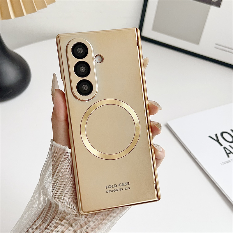 HODON For Samsung Galaxy Z Fold 6 5 7 Phone Case Luxury Skin Friendly Matte PC Folding Shockproof Protection Hard Back Magnetic Cover