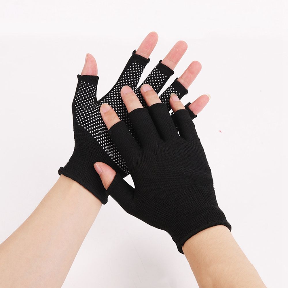 Sport Summer Windproof Driving Ridding Gloves Sun Protection Men Elastic Gloves Nylon Gloves Non-slip Mittens Half Finger Gloves
