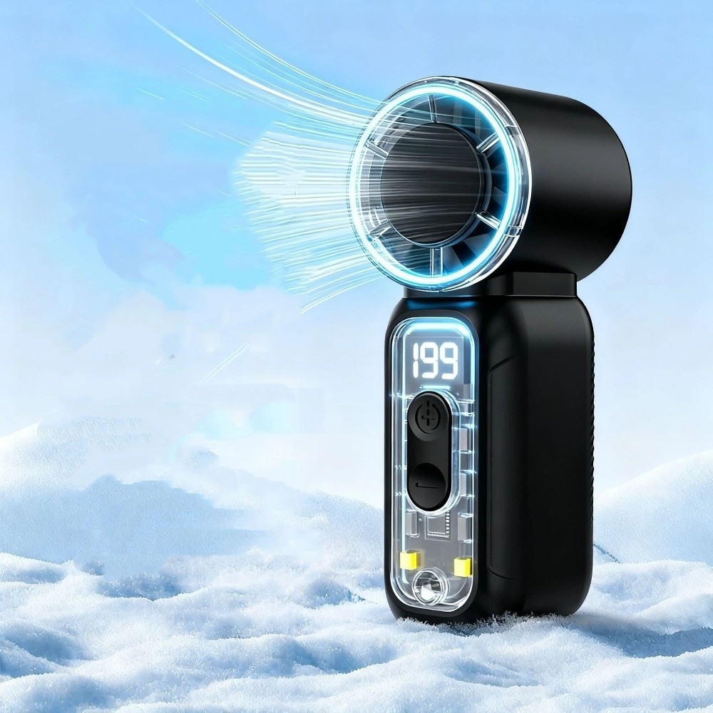 Portable Rechargeable Mini Handheld Fan Powerful Wind Ultra-Quiet Small Electric Fan Digital Display Personal Cooling Fan Gift