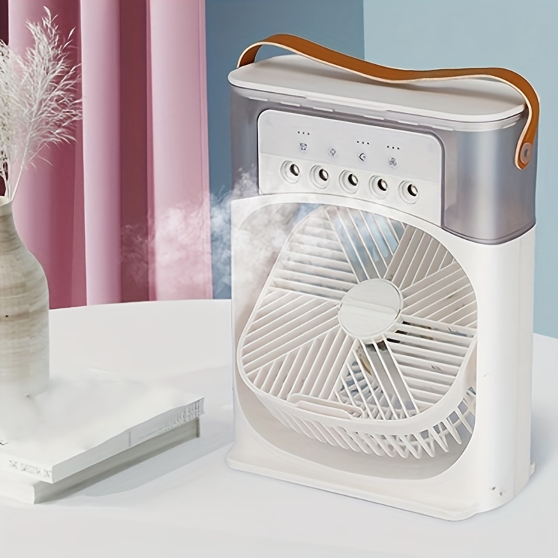 4 In 1 Mini Air Cooler Fan plus Humidifier - Air Conditioner With Water And Ice Compartment And Color LED Lights