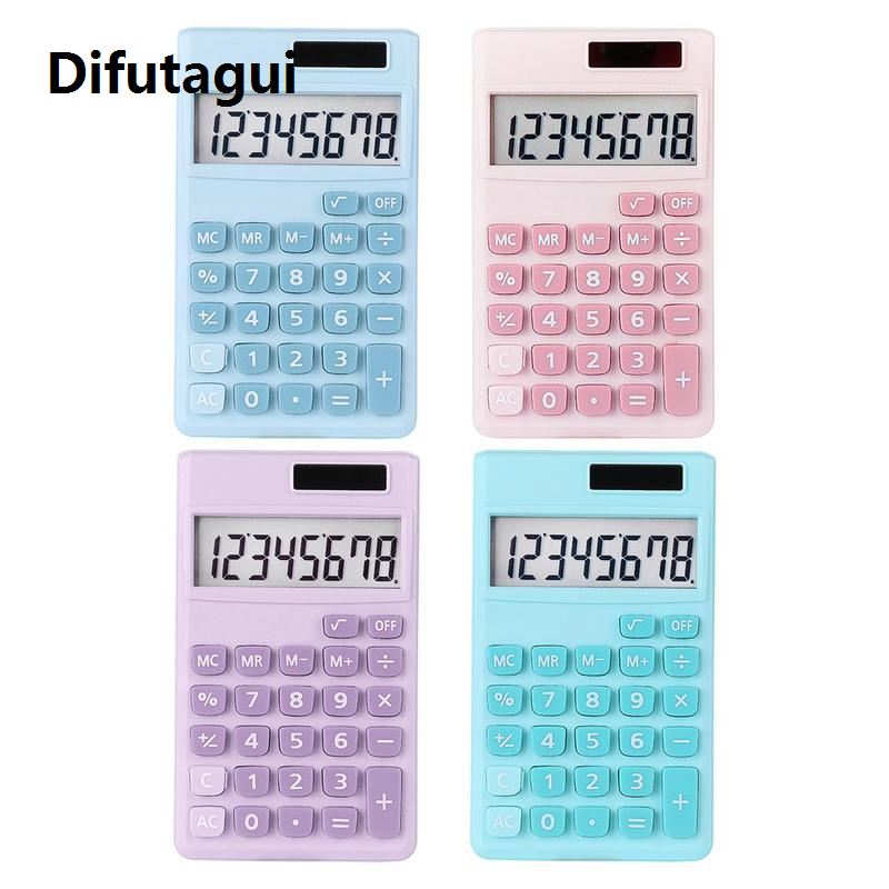 Difutagui Fifty percent discount Student Calculator Creative 8 Digit Small Student Solar Battery Powered Calculator Portable Handheld Calculator