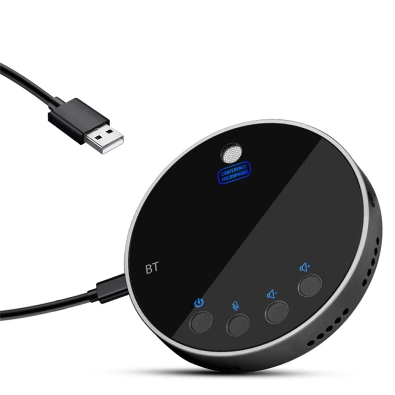 Bluetooth Speakerphone 360° Voice Coverage Conference with Integrated Mic for Home Office Use, Smart Voice