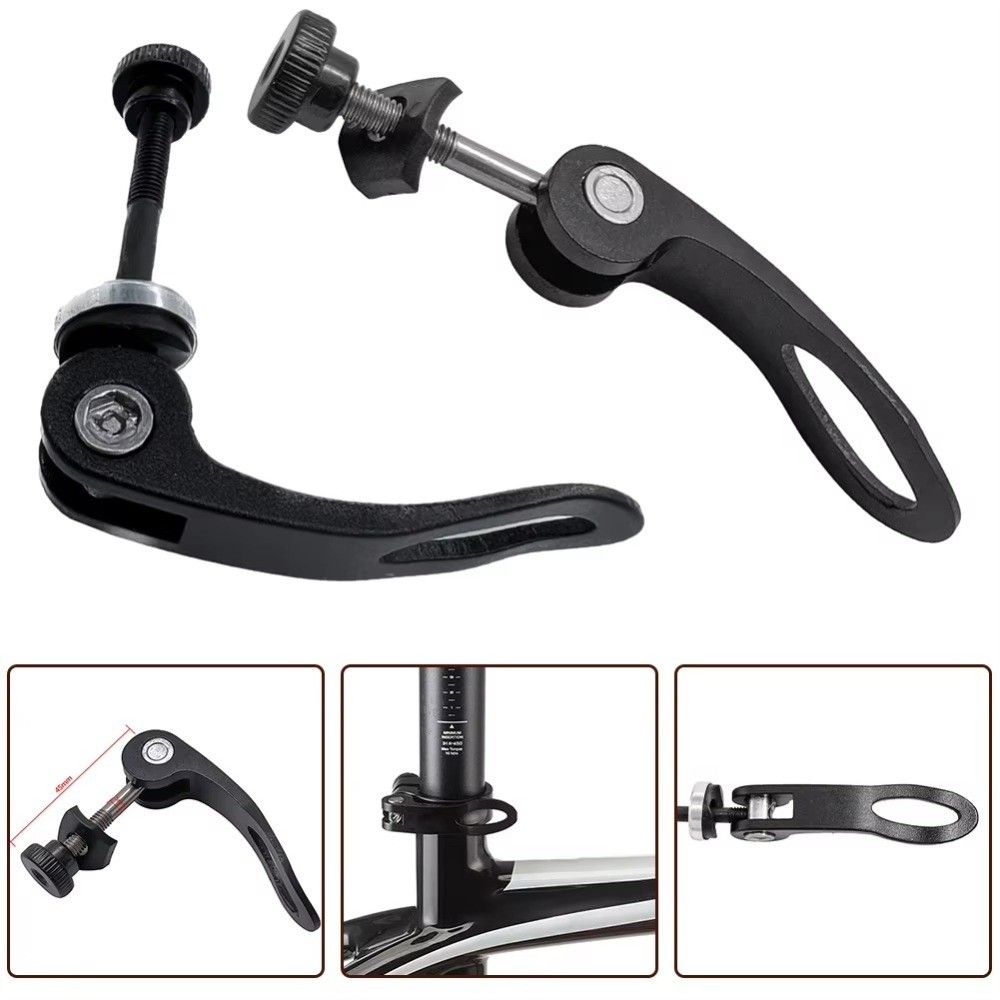 Bolt Clamp Aluminum Alloy Bicycle Quick-release Lever Adjust Seat Height Cycling Tool Seat Post Clamp Accessories M5x28/32/45/60mm Quick-release Screw Cycling Parts