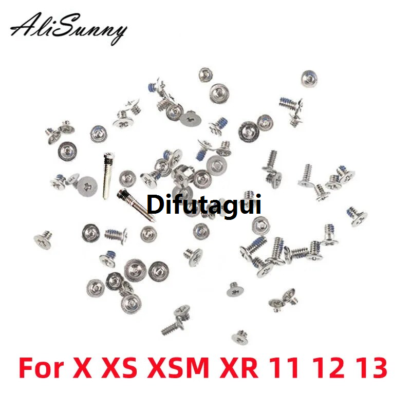Difutagui AliSunny 1set Full Screw Set for iPhone 11 12 13 Pro Max Mini Original X XR XS Complete Screws Inner Kits Replacement Parts