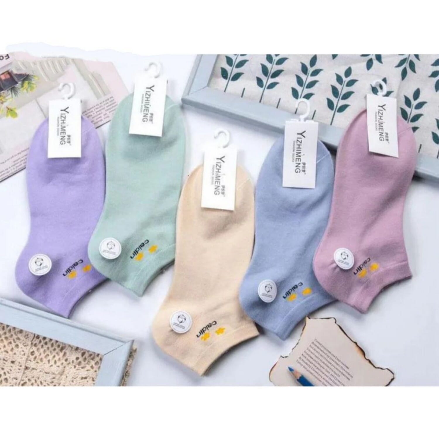 Fashionable Socks For Women (Pack of 10 pcs = 5 Pair, Multicolor)