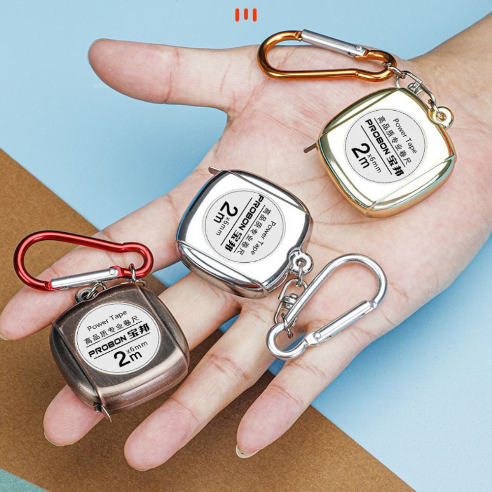 New Hot Easy Retractable Ruler 2m/6.56ft Mini Ruler Tape 6 Colors Portable Steel Tape Measure Tool