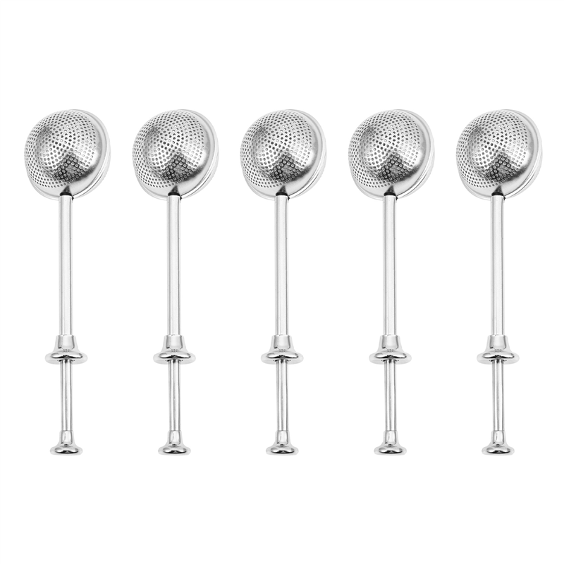 fasdaga 5X Premium Stainless Steel Teapot Tea Strainer Ball Shape Mesh Tea Infuser Filter Reusable Tea Bag Spice Tea Tool