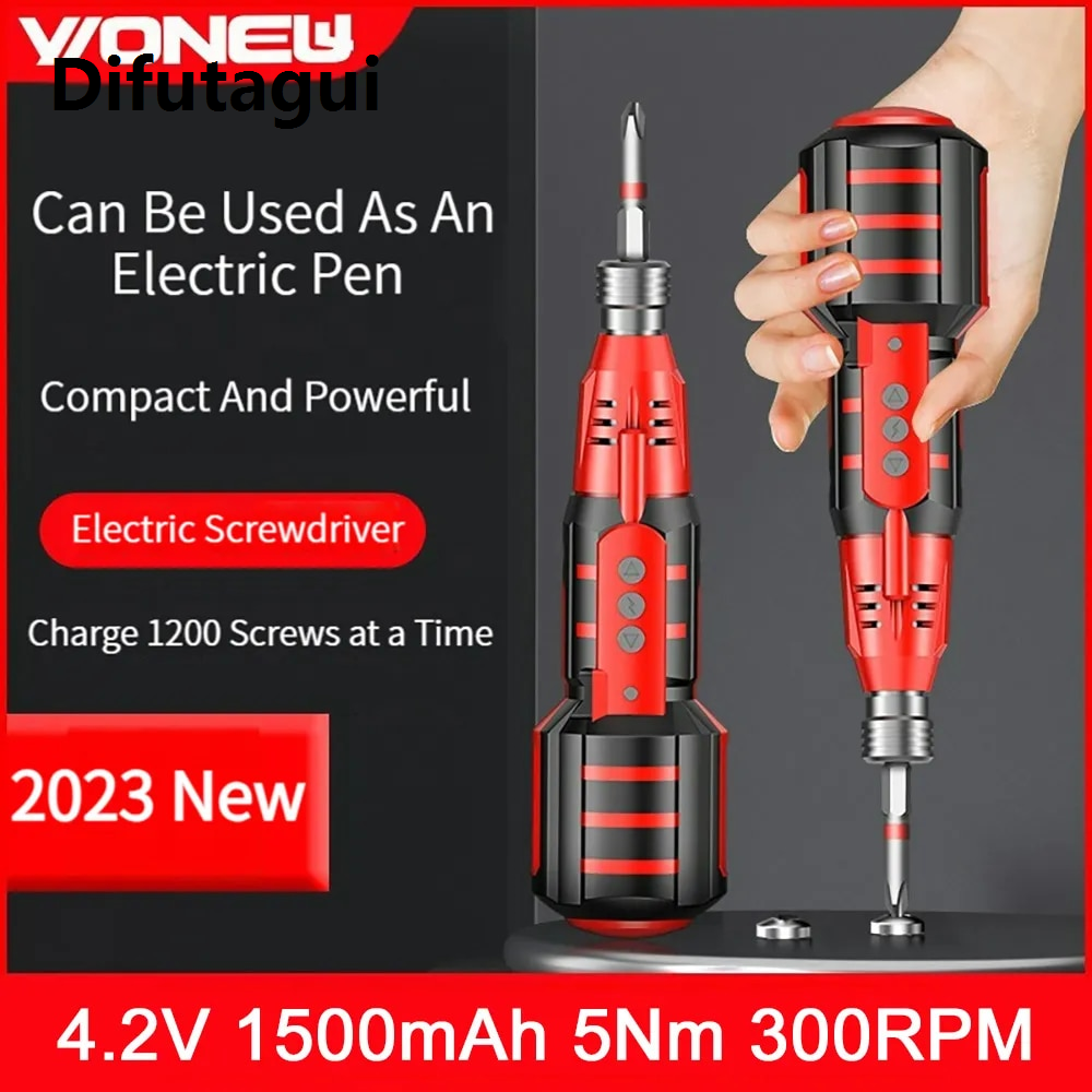 Difutagui mini screwdriver 4.2V 1500mAh 5Nm Electric Screwdriver Household Wireless Handheld Screwdriver Rechargeable Small Lithium Battery Batch
