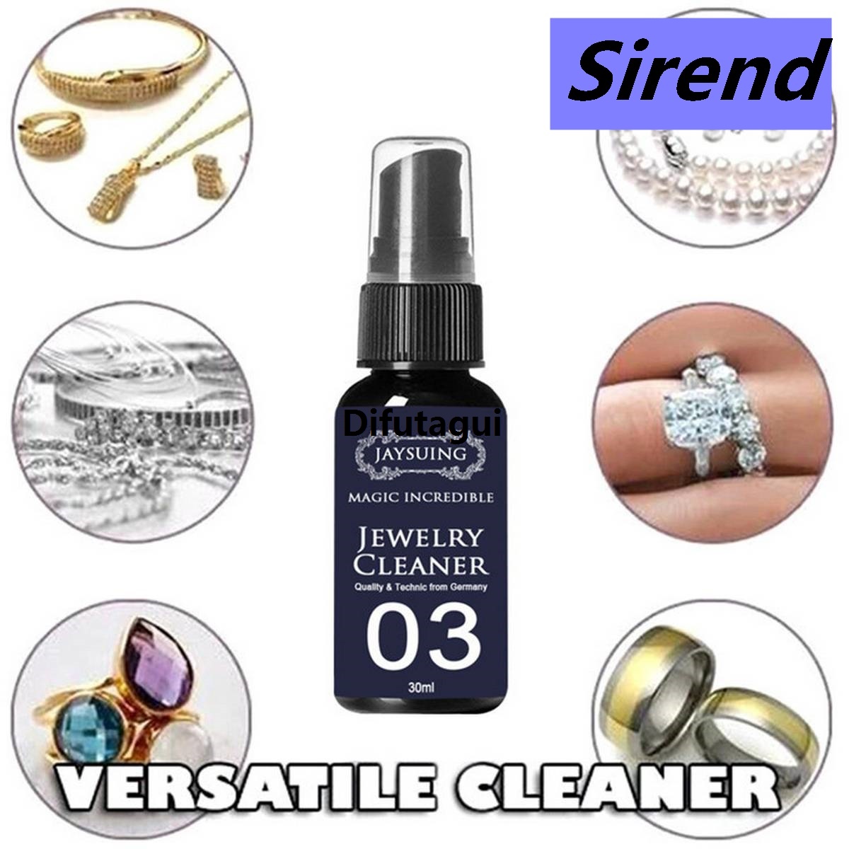 Difutagui New 30ml Jewelry Cleaning pray Jewelry Cleaner Ring Care Wahing Fluid Cleaner Metal Gemtone