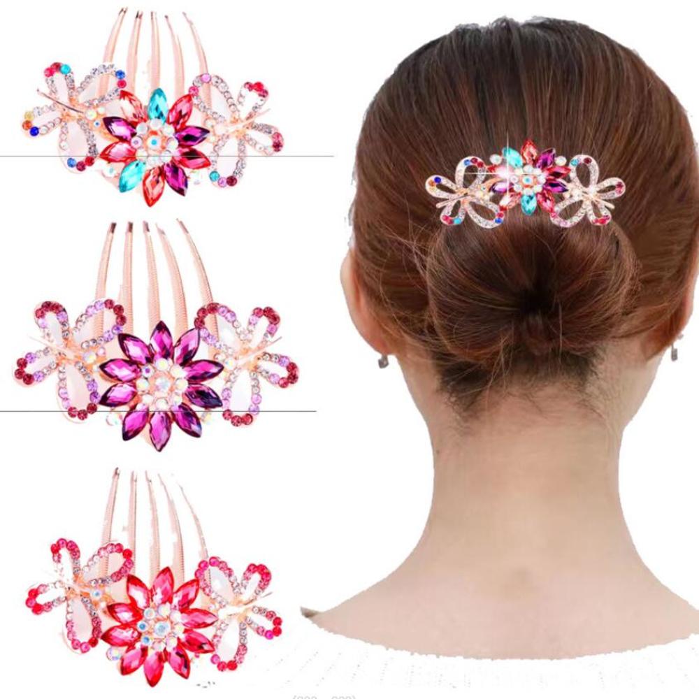 Antique Hair Comb -studded Hairpin Five-tooth Flower Hair Accessory