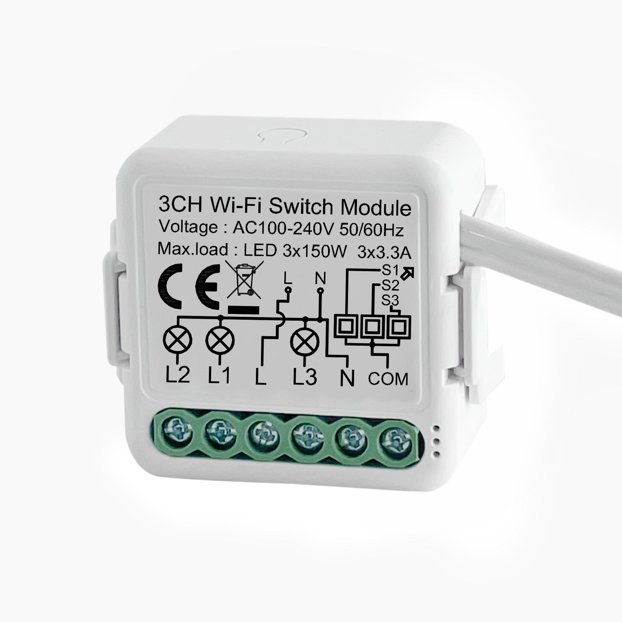 Tuysmart 3 Gang WIFI Switch Module Support Alexa G-oogle Home