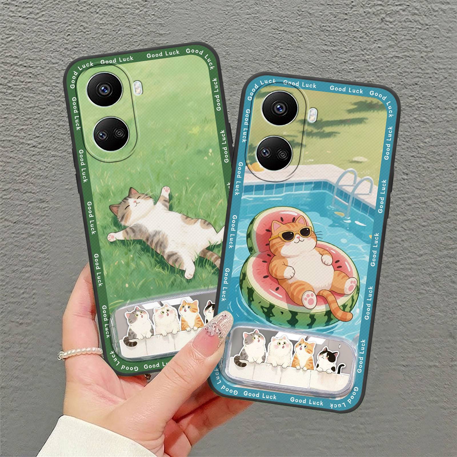 Dirt-resistant three-dimensional Phone Case For Huawei Nova10SE Fashion Design Phone Holder Cute 3D Plush Kickstand TPU
