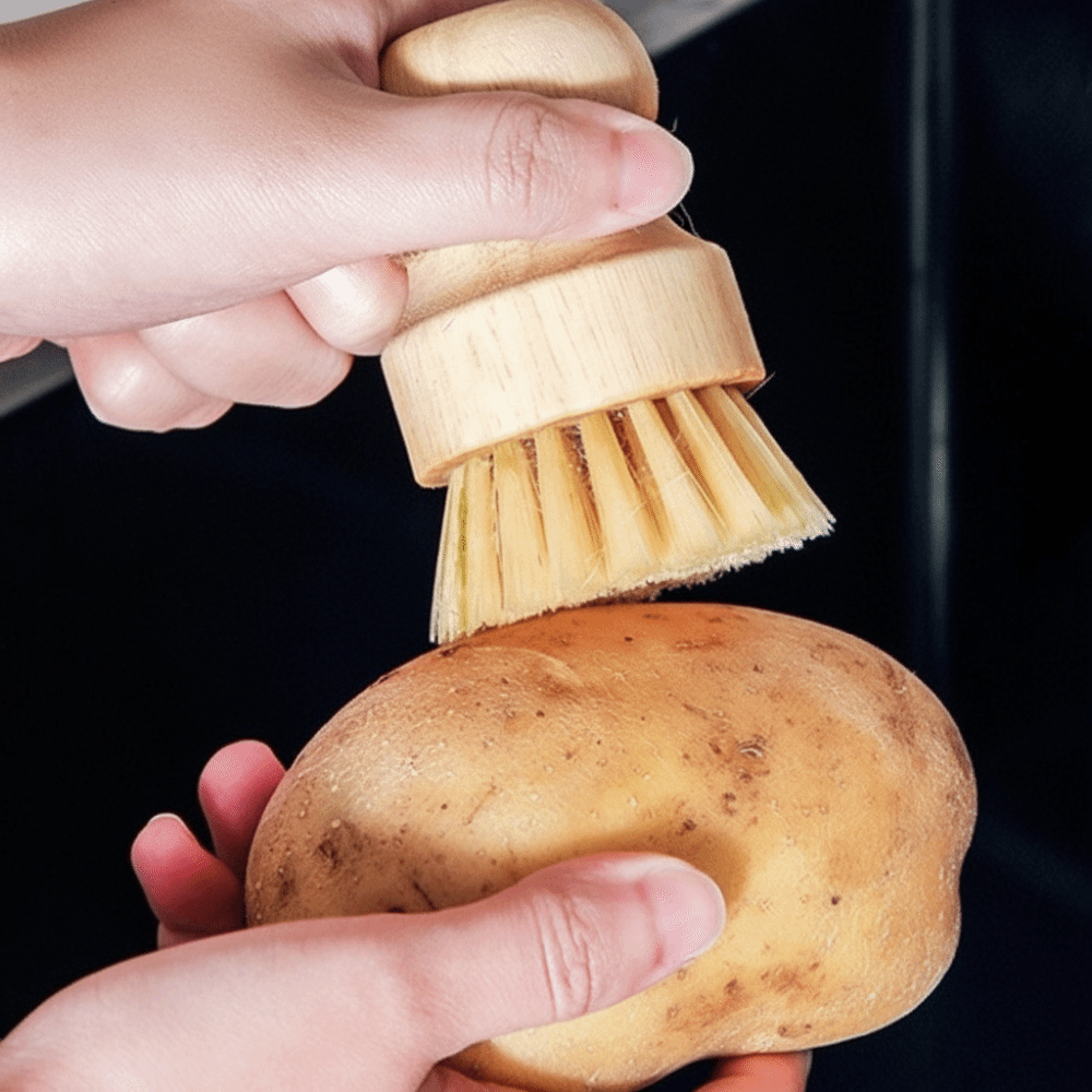 Practical Handheld Dish Scrub Brushes Portable Wooden Handle Cleaning Scrubbers Household Dishwashing Brush Dishwashing