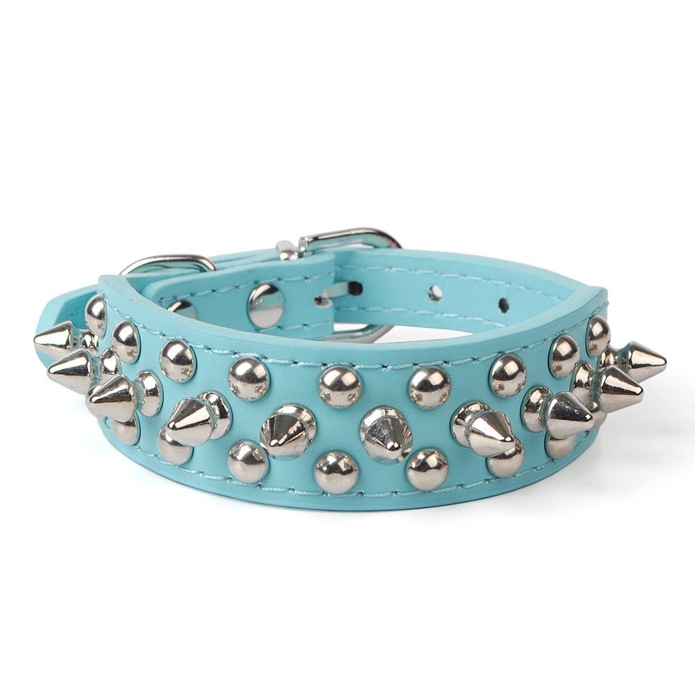 2023 Adjustable Anti-bite Pet Accessories PU with Rivet Dog Collar Dog Chains Cat Choker Pet Necklace