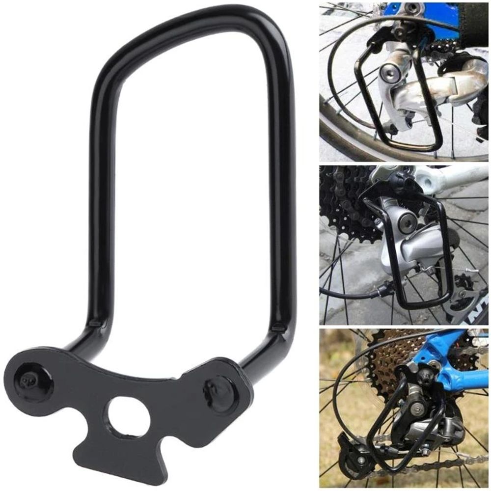 Steel Outdoor Mountain Bike Black Road Bikes Chain Stay Guard Cycling Accessories Guard Protector Rear Gear Protector Bicycle Derailleur Guard