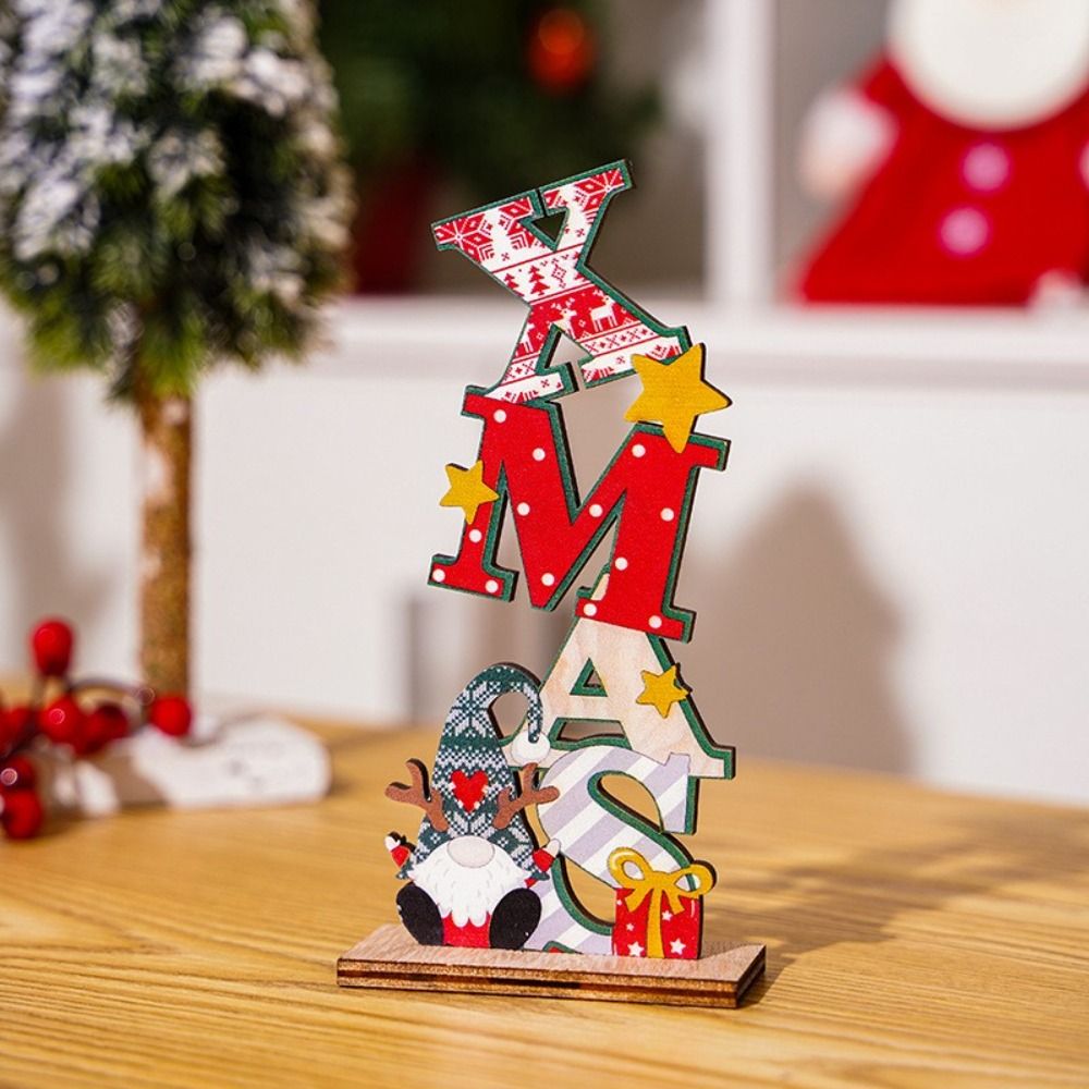 3D Wood Alphabet Bedroom Home Handicrafts Desktop Ornaments Children Christmas Decoration Jigsaw Ornaments Kit