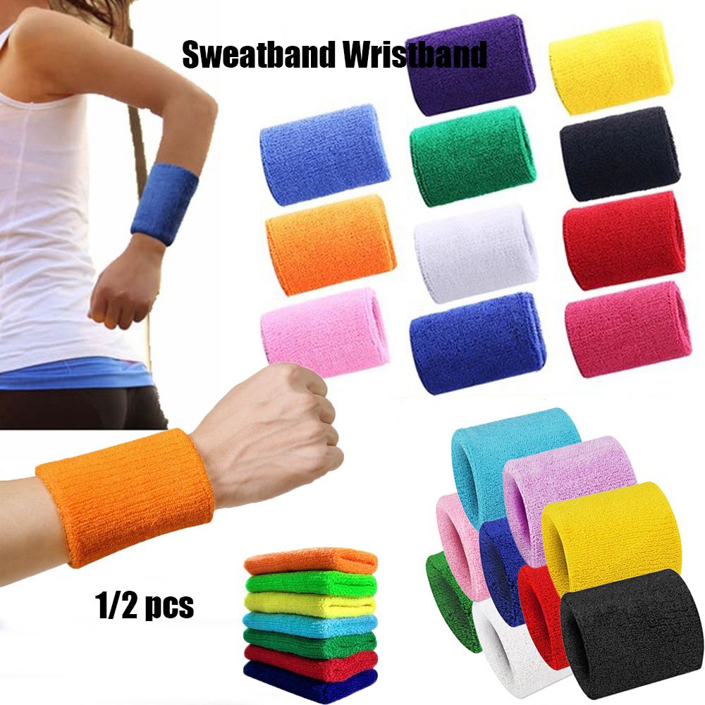 Elastic Cycling Sport Sweatband Tennis Volleyball Fitness Hand Band Wrist Brace Wristband Wrap Sweat Band