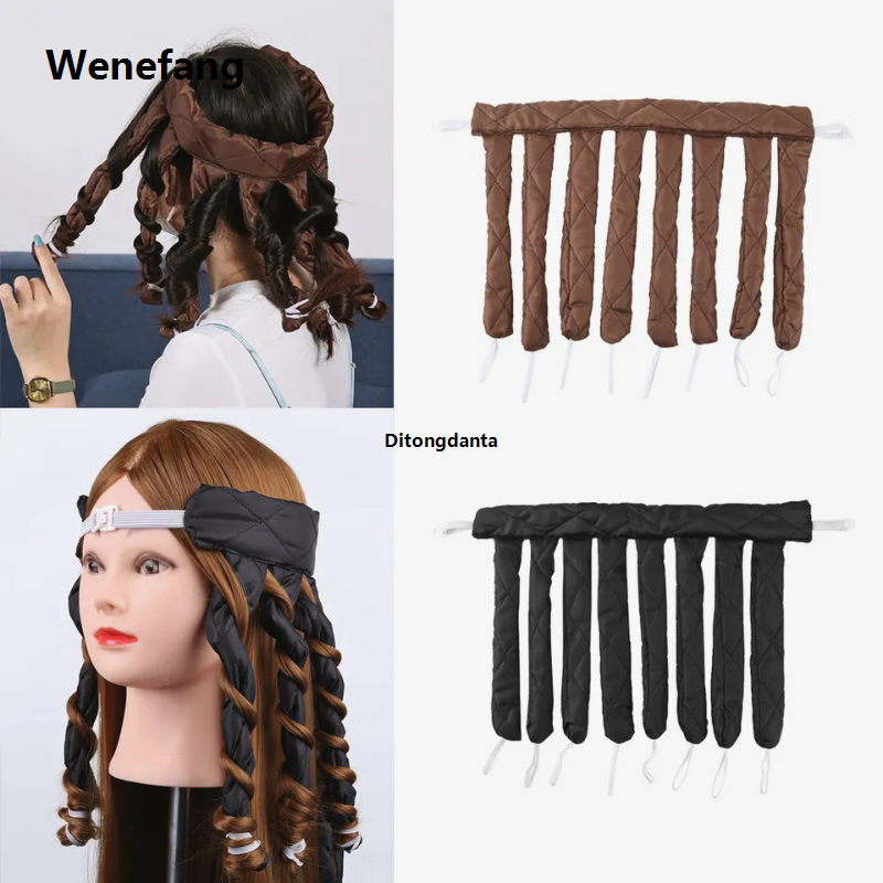 Wenefang Hairdressing curls, stick DIY－no hot head octopus shape with curling iron overnight no hot curls easy salon tool