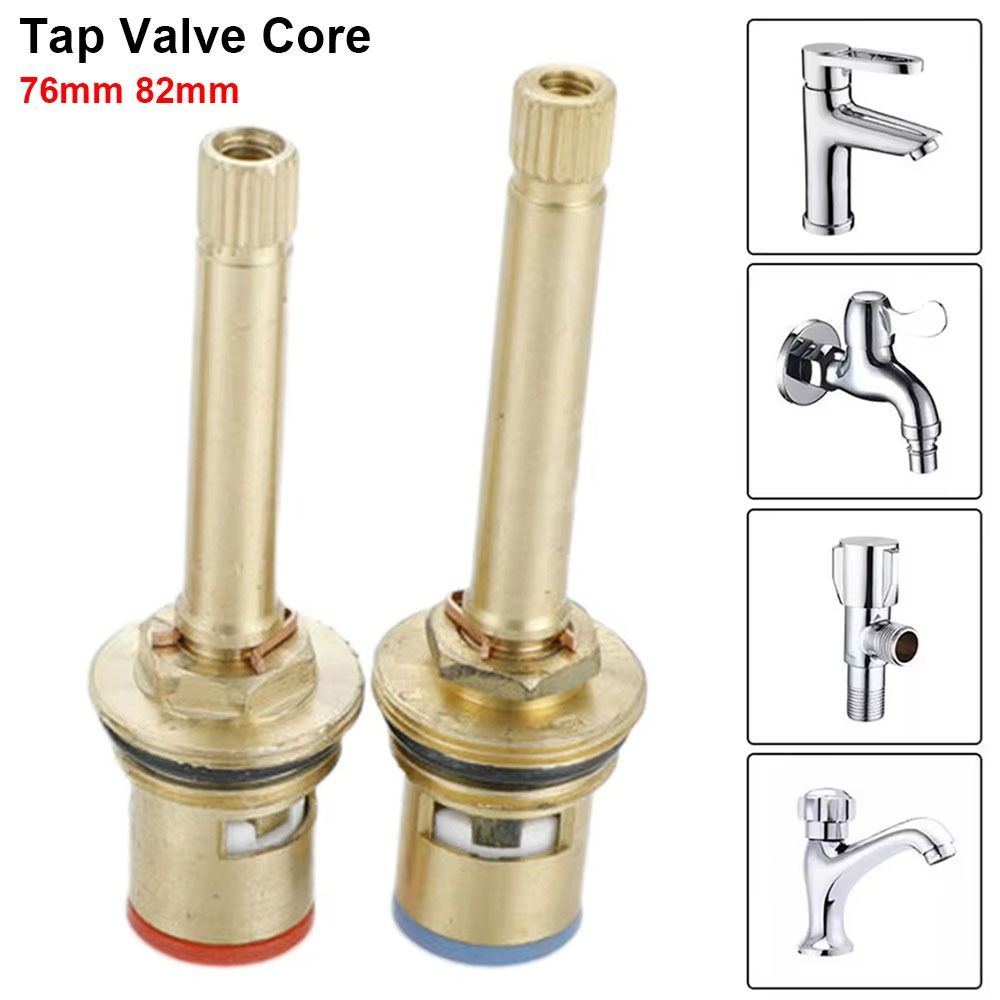 1Pcs New 76mm 82mm Tap Valve Core Copper Brass 1/2 Inches Interface Faucet Cartridges Long Handle Extended Top Valves Fittings For Bathroom Shower