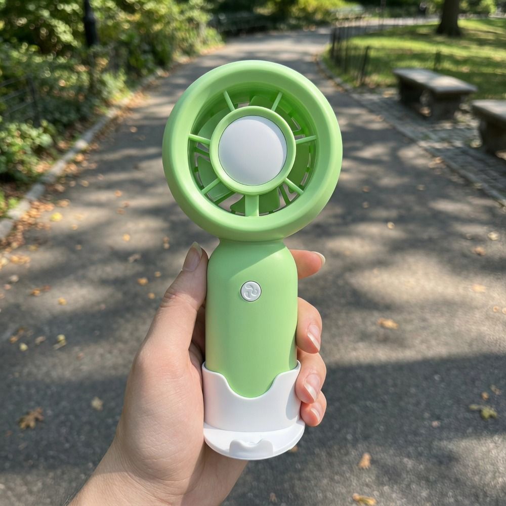 Multi-Functional Rechargeable Mini Handheld Fan Adjustable Ultra-Quiet Portable Turbo Fan Four-Leaf Clover Design Cute Cartoon Shape Desktop Fan Home