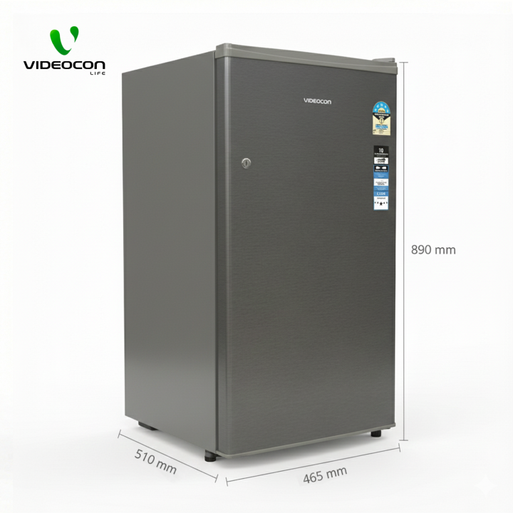 Videocon Single Door Direct Cool 120 LTR Refrigerator 5 Star Steel Color VCM VD-120SH
