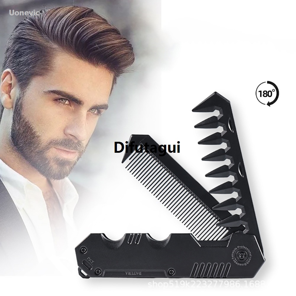 Difutagui Pocket-sized fine tooth comb 2 in 1 1pc portable folding hair Sales promotion Fashion comb, wide tooth styling comb, suitable for daily grooming.