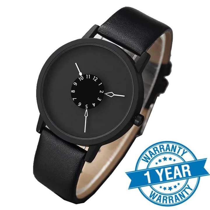 PAIDU Fashion Cool Unique Full Matte Design- Quartz Unisex Wrist Watch Turntable Black Dial