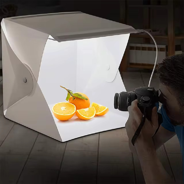 30cm X 30cm LED Folding Lightbox Photo Studio LED Desktop Studio Portable Photography Lightbox Back round 2 Colours Black and White