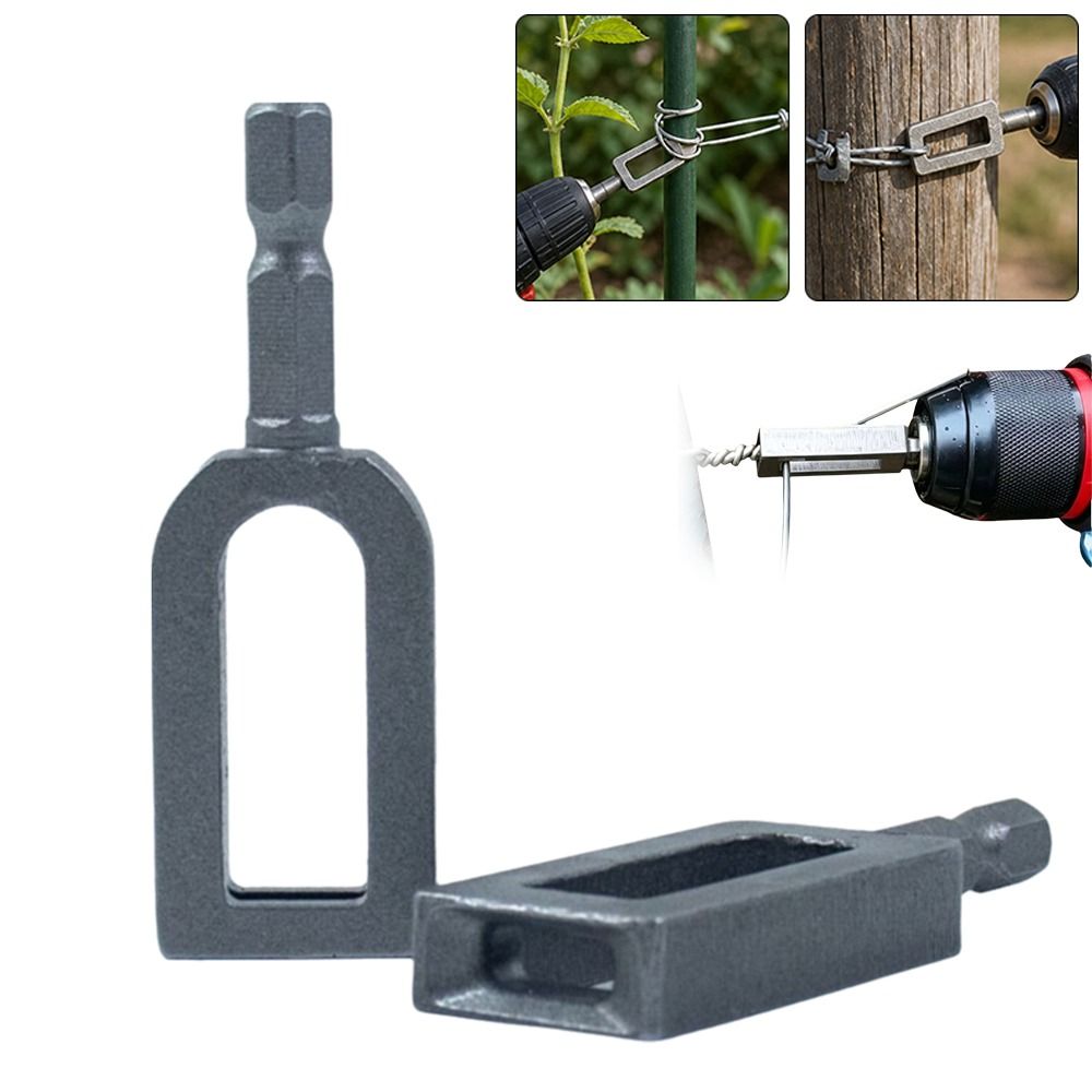 Durable Heavy Duty Wire Twisting Tool 1/4" Hex Shank Alloy Steel Wire Knotter Drill Wire Twister for Fencing Rebar Tying and Construction