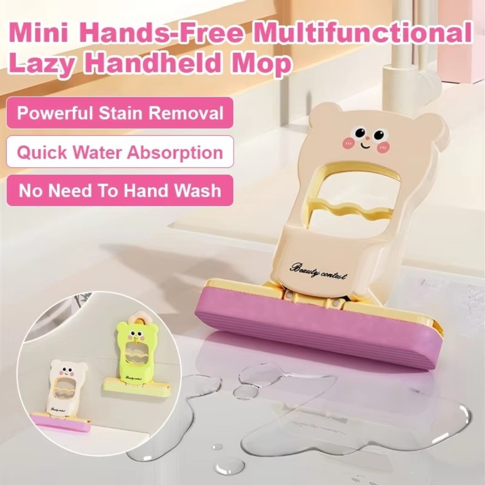 New Mini Foldable Desktop Mop Wet Dry Use on Durable Desktop Lazy Small Mops Table Wiping Tool Absorbent Sponge Mop