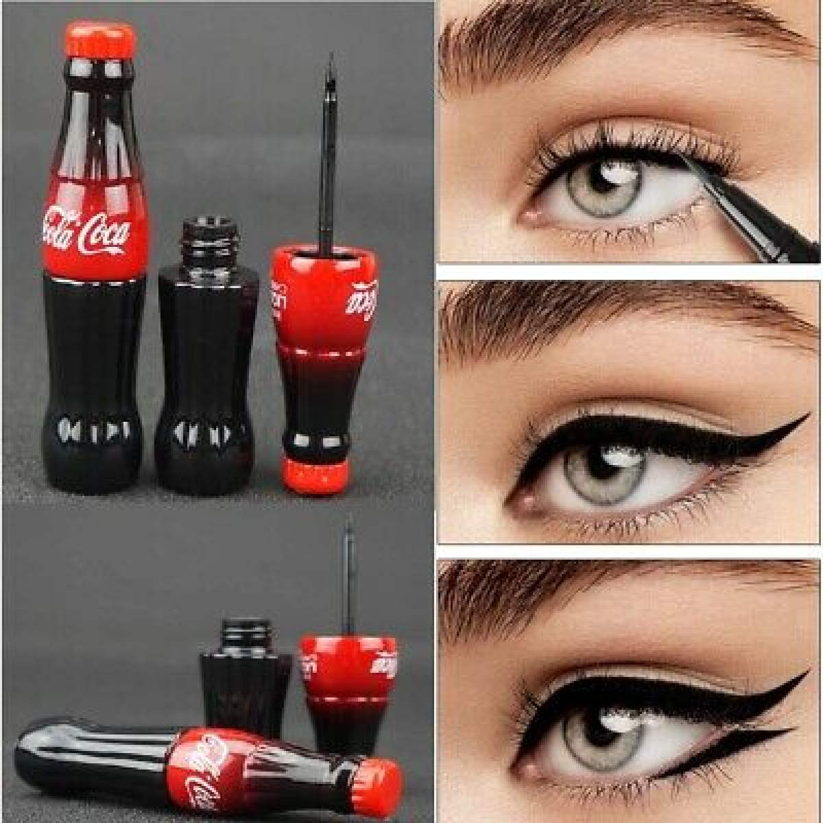 Waterproof Black Eyeliner Professional Make Up Coca Cola shaped Liquid Eye Liner - 1 Piece