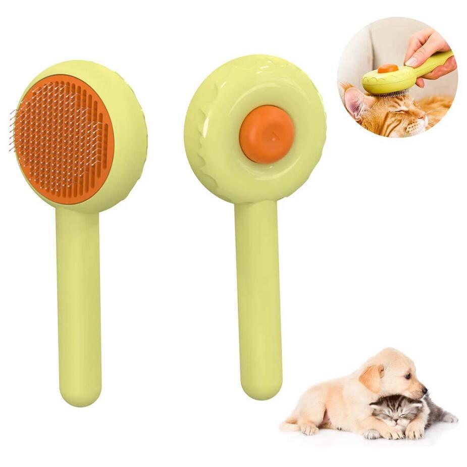 NepLiving Doughnut Shape Pet Comb Slicker Brush Stainless Steel Pet Brush Cat Dog Pet Grooming Brush for Pet Hair Removal