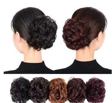 1 Piece Black Color Fancy Upgraded Hair Bun For Women - Hair Extension Bun Maker