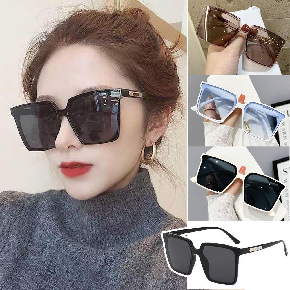 Beach Punk Square Frame Sunglasses Street Style Summer Accessories Driving Glasses Sun-Protective Outdoor Black Shades Glasses for Women Men
