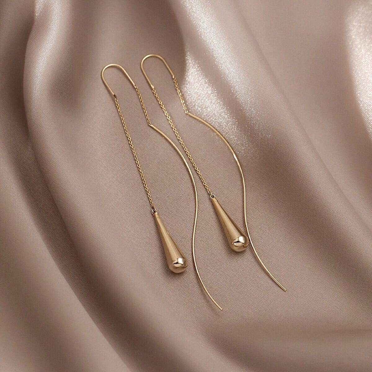 Enacolor New Elegant Golden Silver Metal Geometric Triangle Earrings Korean Girl Accessories