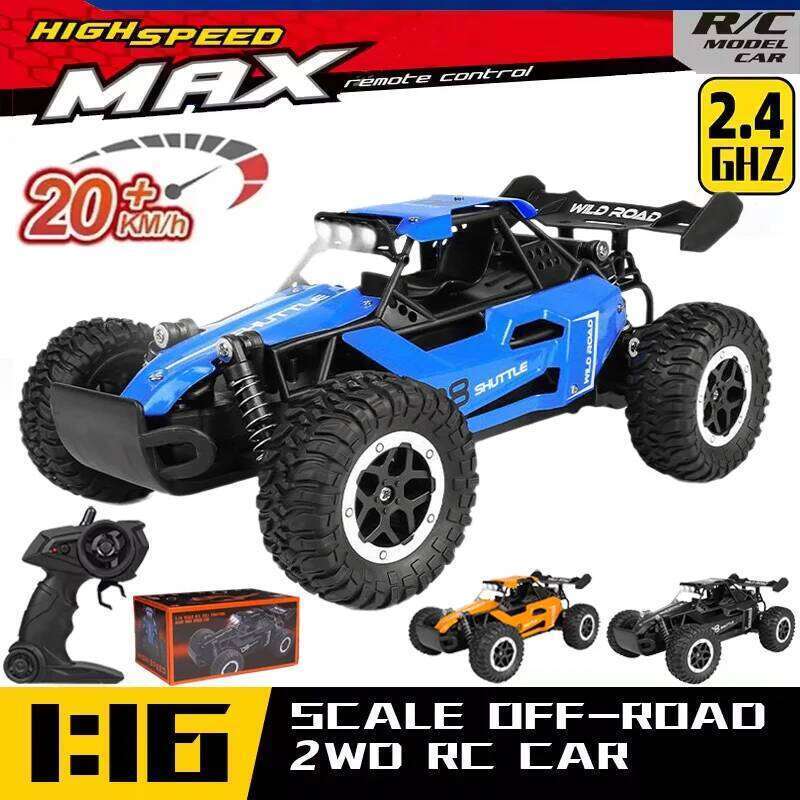 New RC 1:16 2WD with LED Light 2.4G 20KM/H High Speed Off-Road Climbing Remote Control Car Toy Birthday Gift Boys Girls Kids