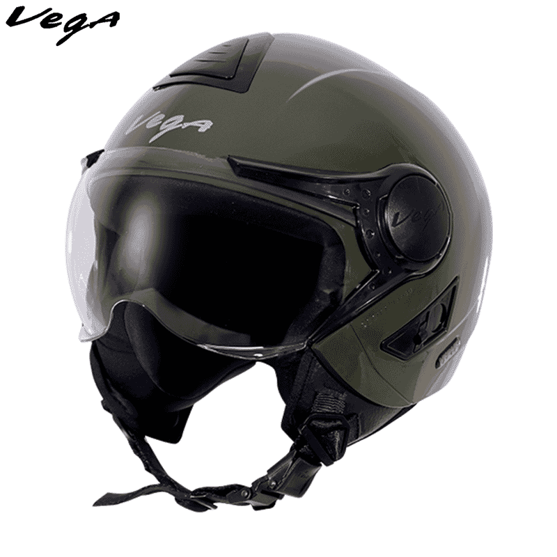 Vega Verve Army Green Single Visor ISI Certified Helmet