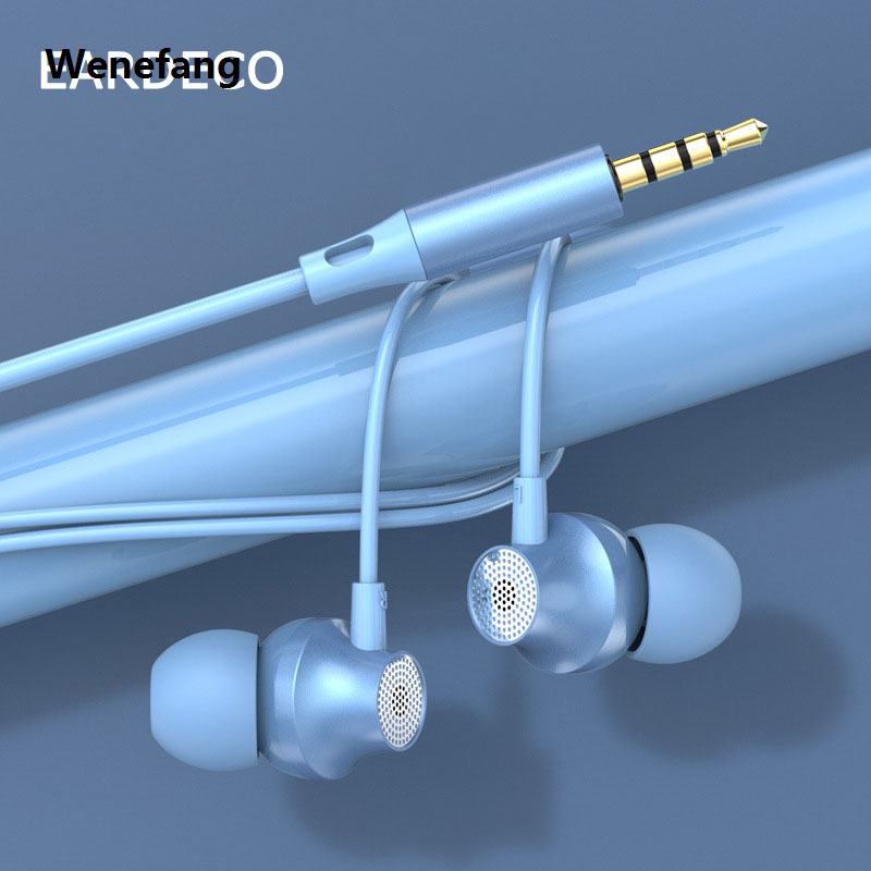 Wenefang 【New design】Eardeco Heavy Bass With Mic Earphone Sport Stereo Wired Headphones With Microphone 35mm Type C Phone Headset For Xiaomi Huawei