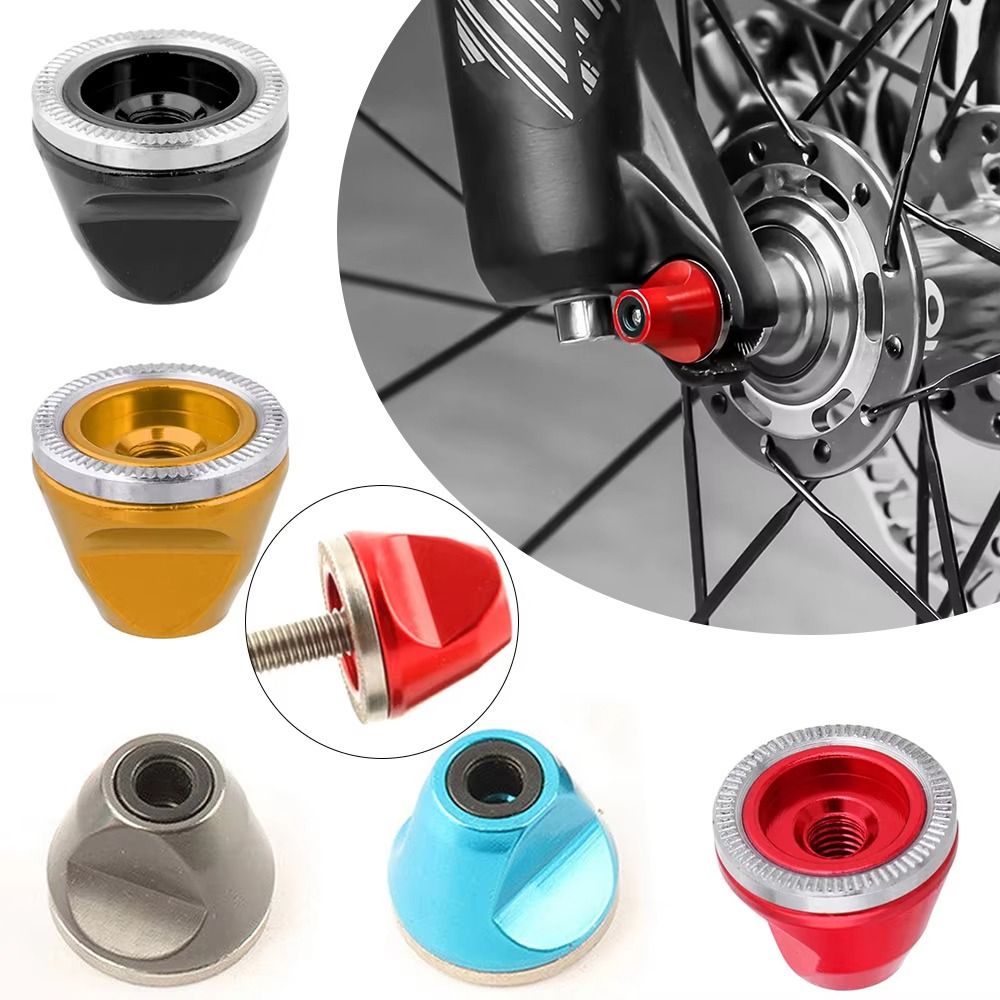 Portable Aluminum Alloy Bicycle Wheel Quick Release Axle Track Nuts Anti-Slip Quick Release Bicycle Hub M5 Wheel Screw Mountain Bike Accessories