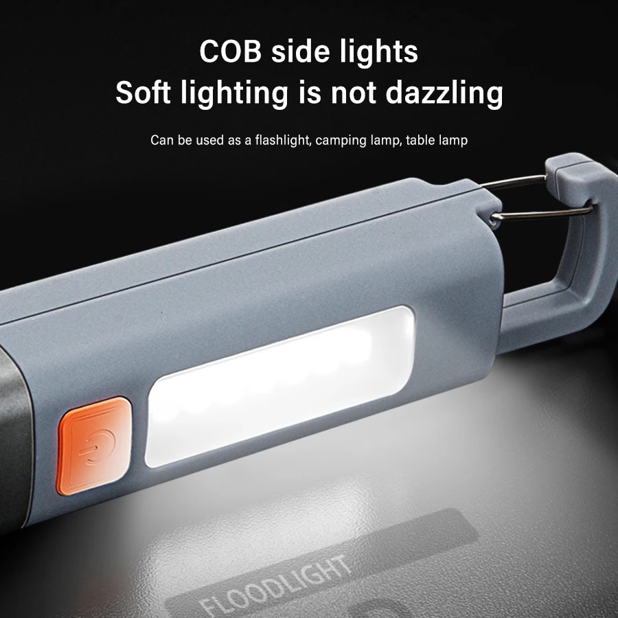 Outdoor Super bright Flashlight Strong Light Variable Focus with Floodlight Side Lights Mini Flashlight Lamp High Brightness