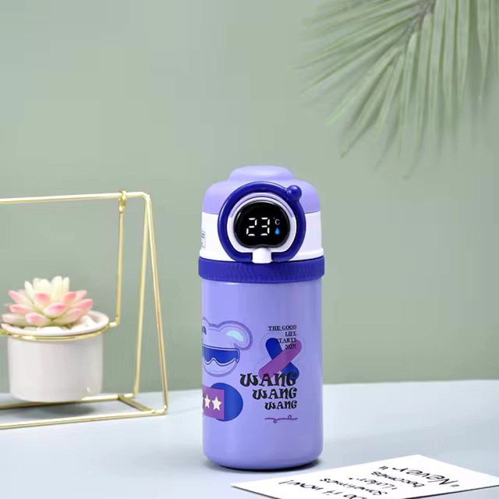 kids Cartoon Themed Stainless Steel Water Bottle with Temperature Indicator 550ml