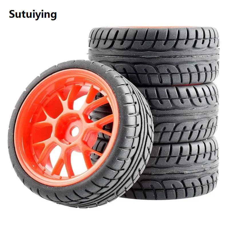 Sutuiying RC Car Rubber Tires Wheels Rims 12mm Hex Hub for Bargain price WLtoys 144001 and 1/18 1/16 1/10 Car Tyre(4-Pack)