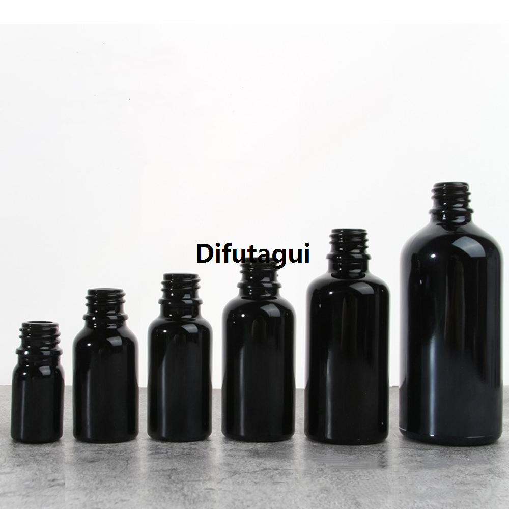 DISICHEN Luxury 5ml/10ml/15ml/20ml/30ML/50ml/100ml Green Glass Bottle Vials Essential Oil Bottle With Black Screw Cap Perfume Bottle